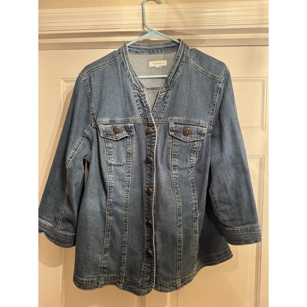 Dressbarn NO TAG XL? Chore Coat Barn Country Cotton Button Denim Jacket Blue